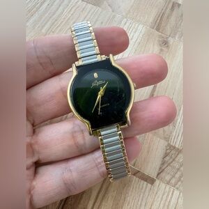 Vintage Pierre Jacquard ladies black dial watch NEW BATTERY